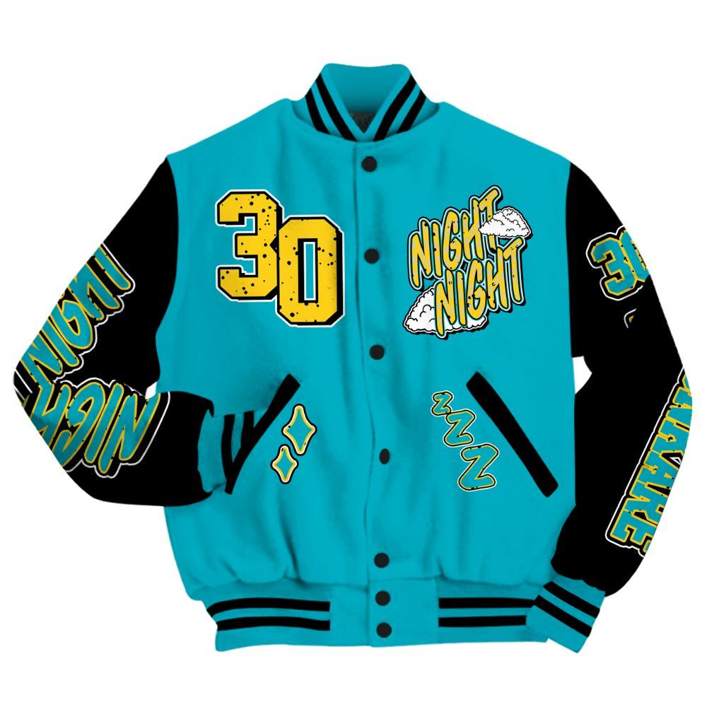 Varsity Jacket To Match Retro Aqua 5s - Seeya Skeleton All Over Print