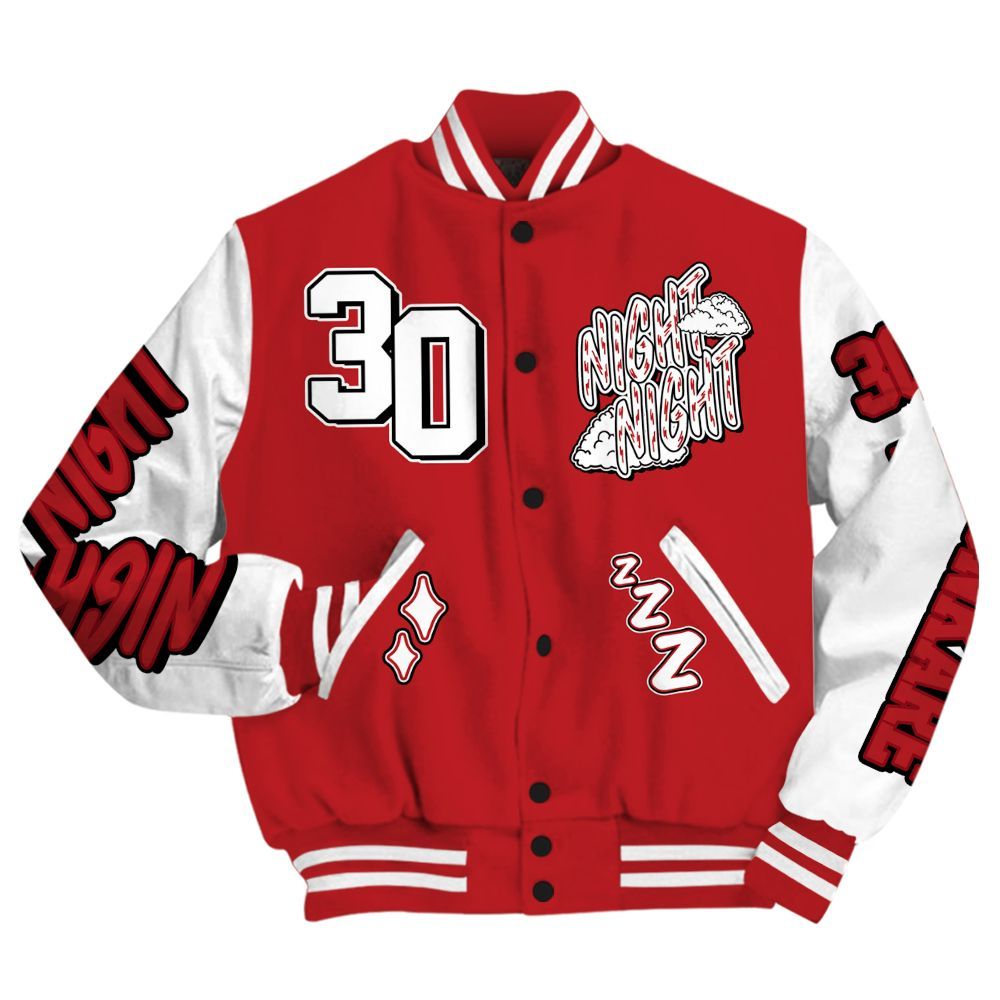 Varsity Jacket To Match Retro Cherry 12s - Seeya Skeleton All Over Print