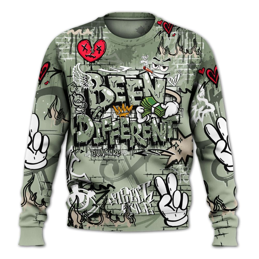 Sweatshirt To Match Seafoam Sail 4s - Been Dif2erent Drip Graffiti All Over Print