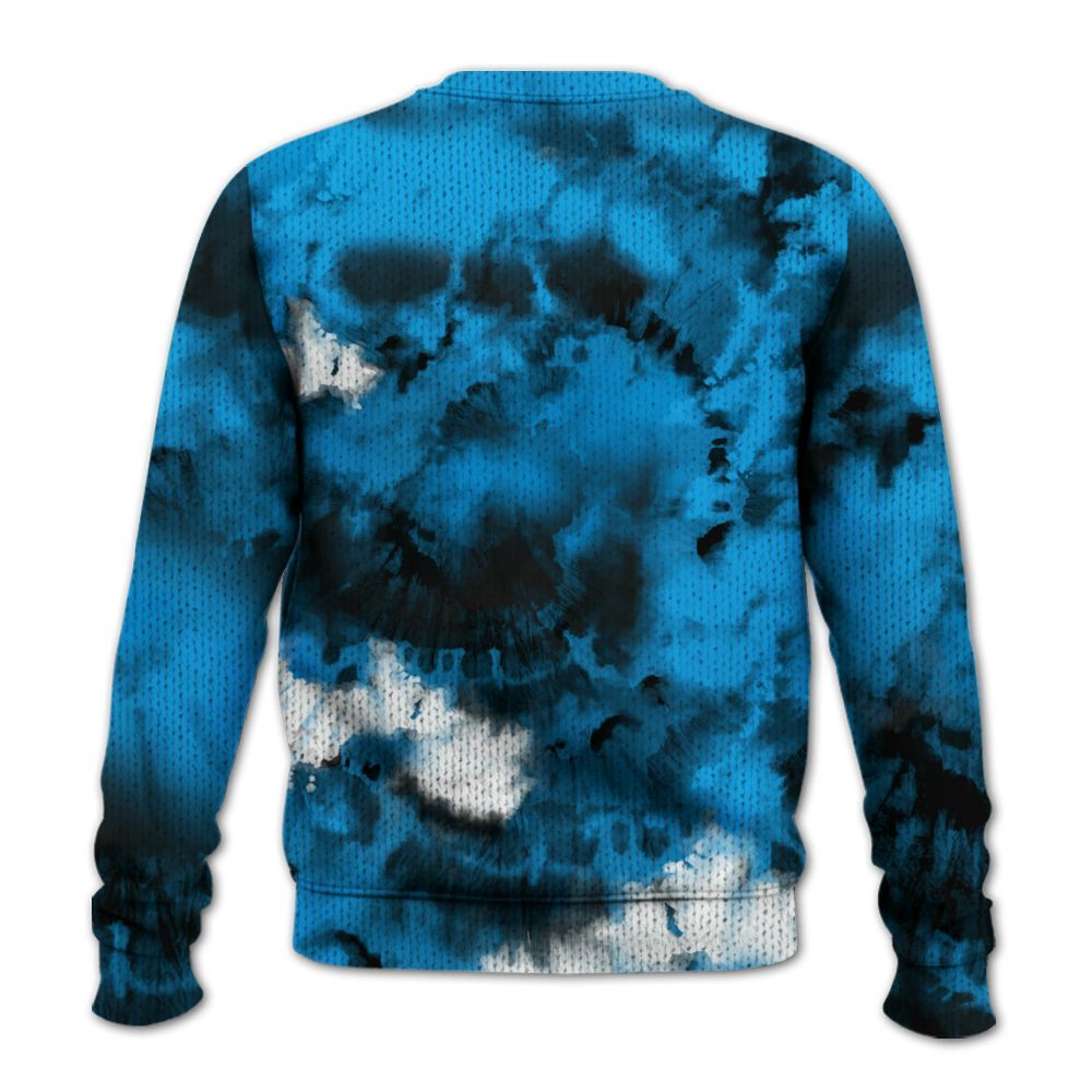 Knitted Sweater To Match Black University Blue 2022 13s - God Blessed Tie Dye