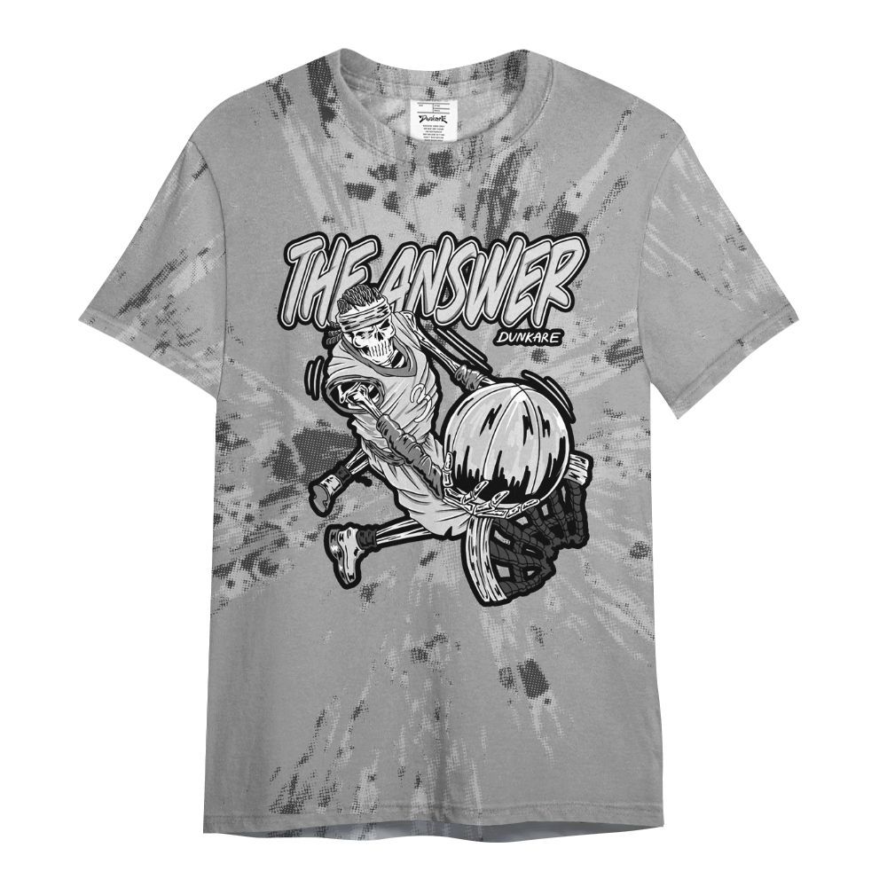 Shirt To Match Black Wolf Grey 12s - The Answer Skeleton Luxury All Over Print