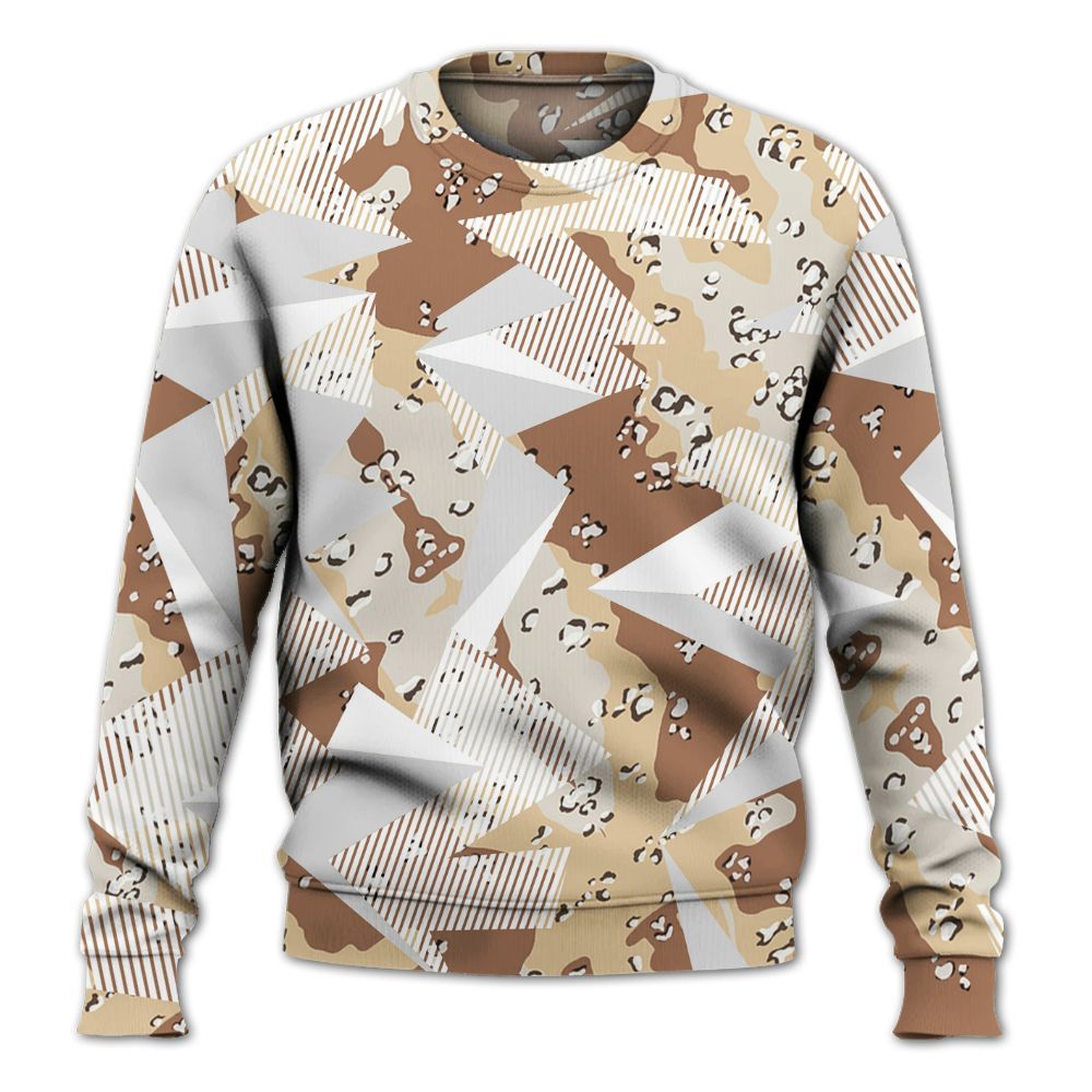 Sweatshirt To Match Desert Camo 3s - Geometric Camouflage Pattern All Over Print
