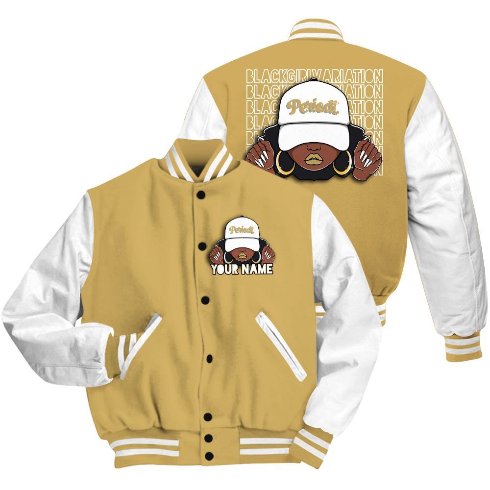 Varsity Jacket To Match Craft Paris 6s - Custom Name Black Girl All Over Print