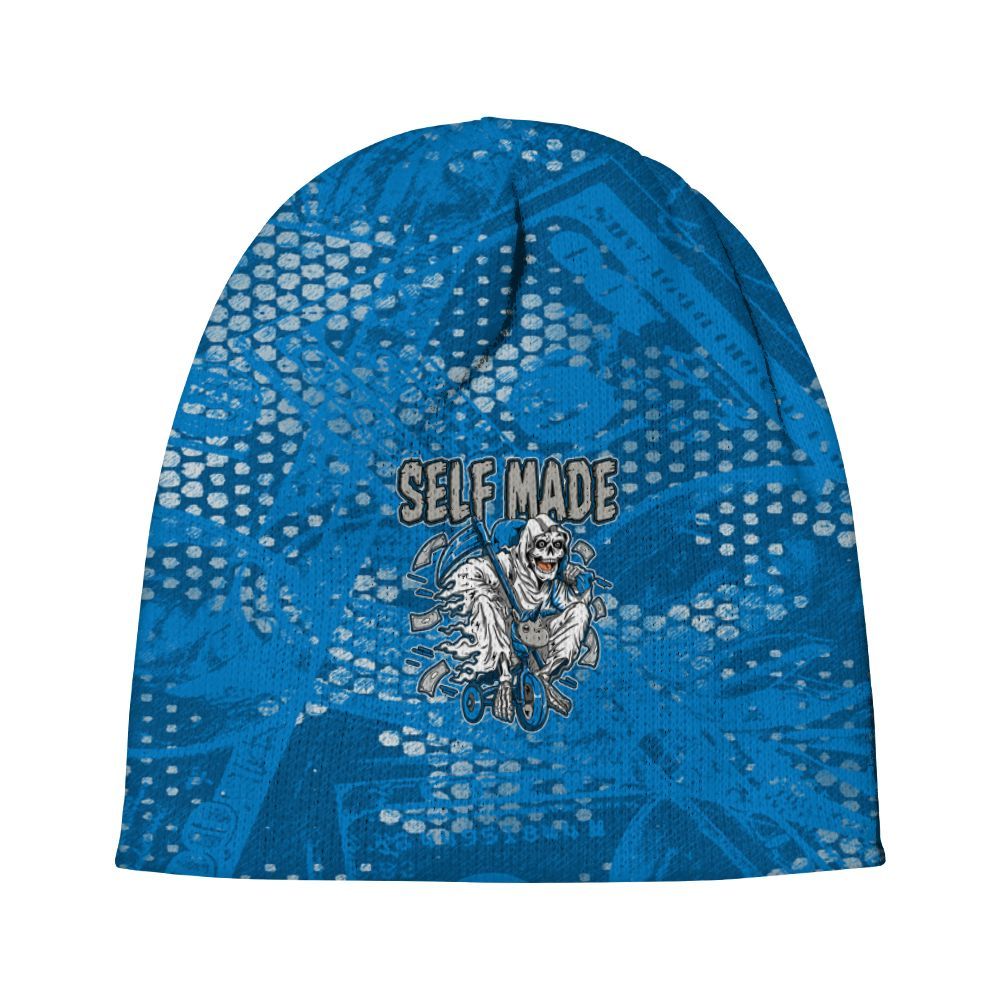 Beanie Hat To Match Military Blue 4s - Self Make Skeleton Banknotes Art Graphic