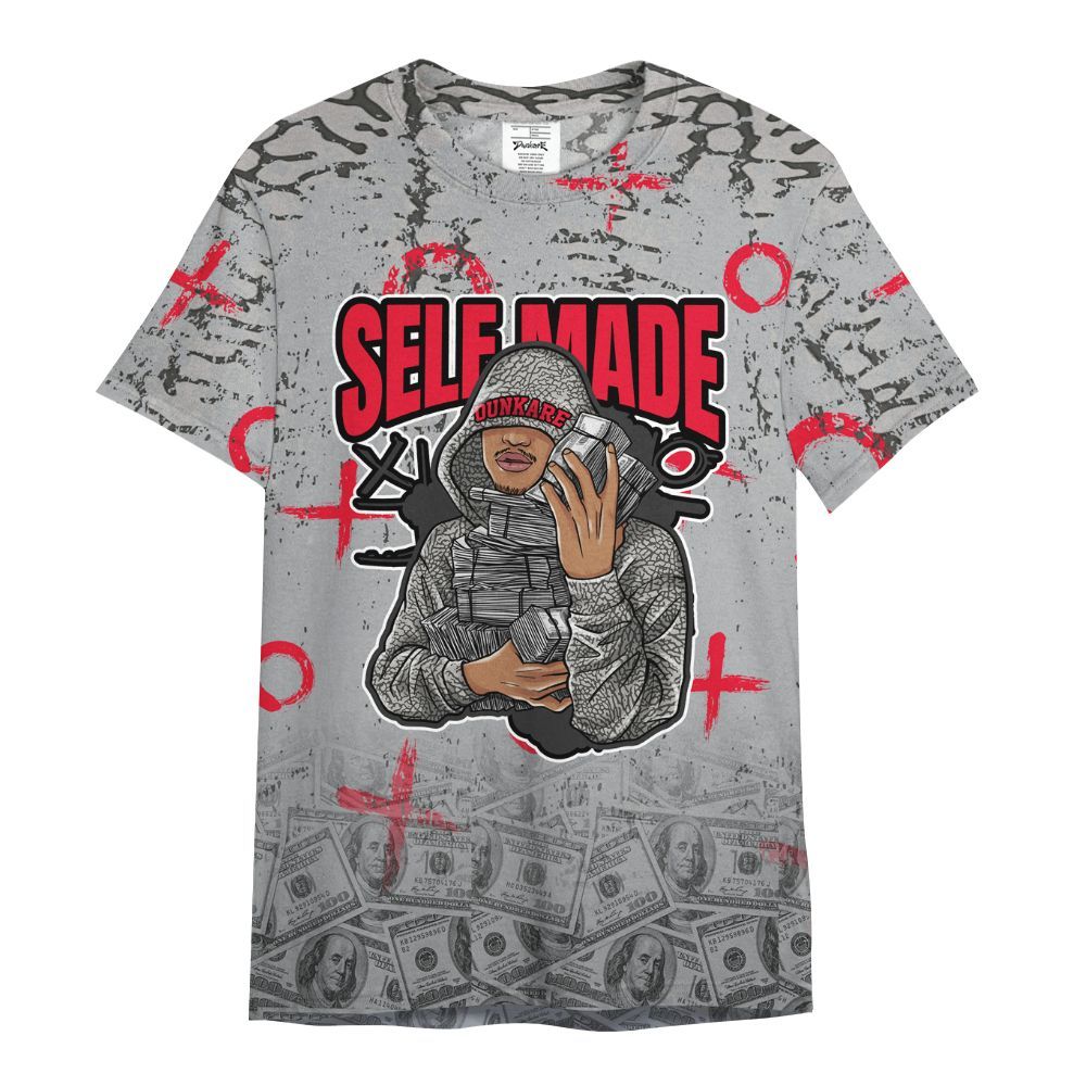 Shirt To Match Black Cement 3s - Selfmade Unique Grunge All Over Print