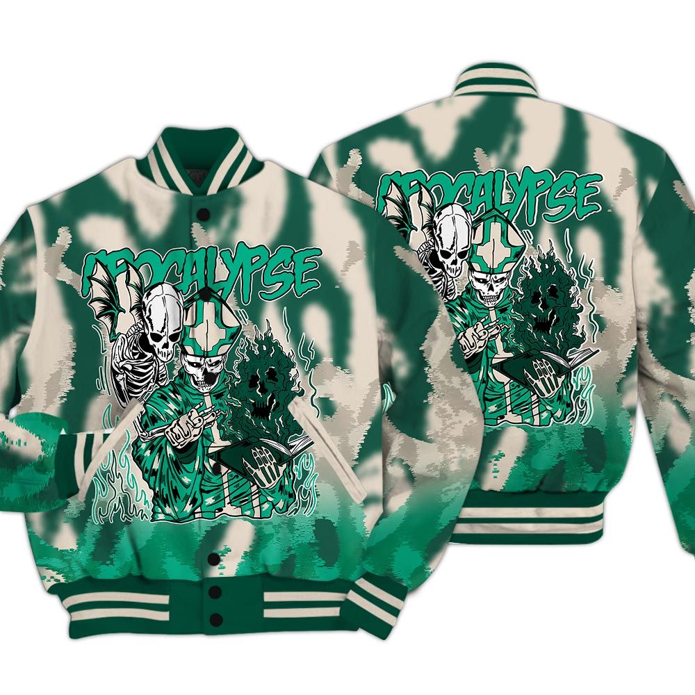 Varsity Jacket To Match Oxidized Green 4s - Apocalypse Skeleton Burn Varsity Jacket Unisex