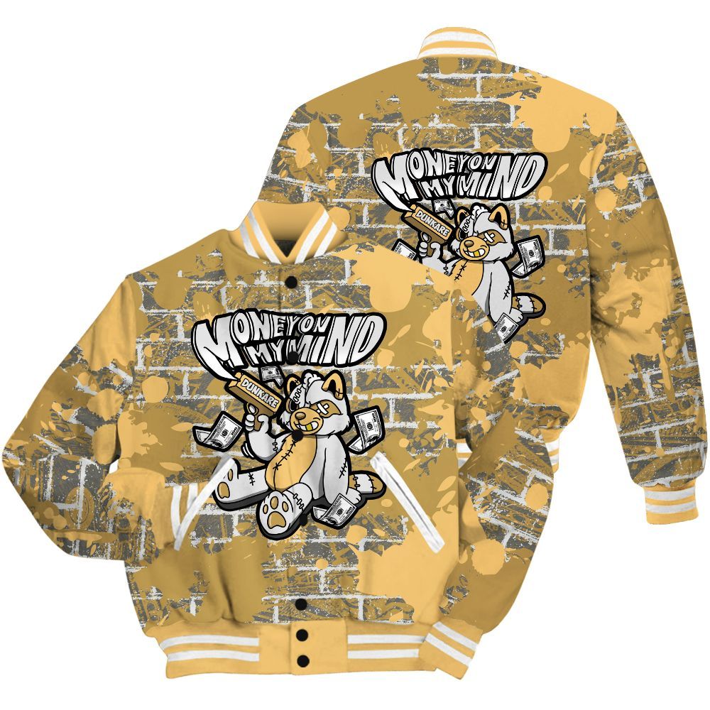 Varsity Jacket To Match Craft Paris 6s Shirt - Money On My Mind Raccoon Brick All Over Print