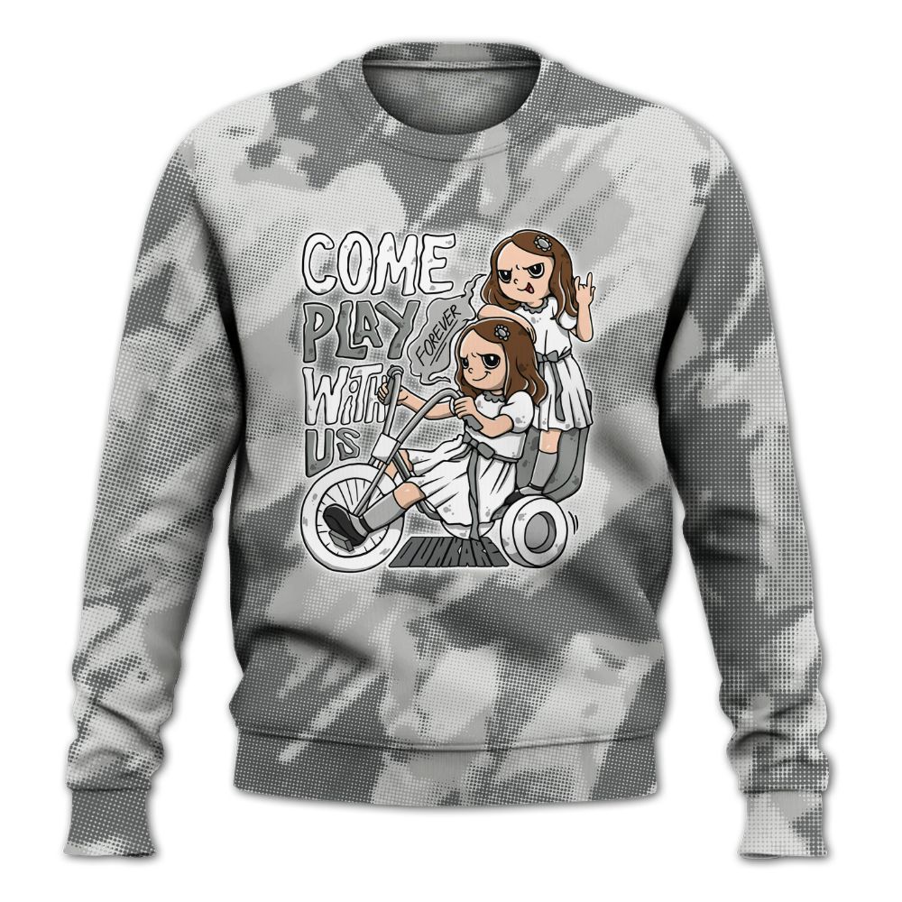 Sweatshirt To Match Retro Wet Cement 4s - Come Hangout Halloween Abstract Halftone All Over Print