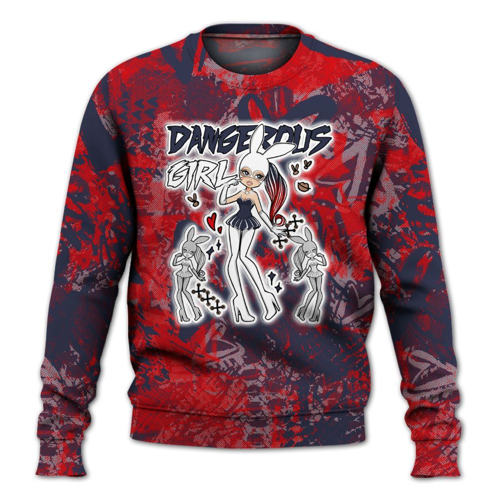 Sweatshirt To Match Low OG Howard University 1s - Dangerous.Girl Heart Grunge All Over Print
