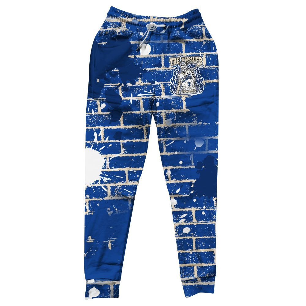 Sweatpant To Match Low Game Royal 1s - Allen Answer Skeleton Brick All Over Print