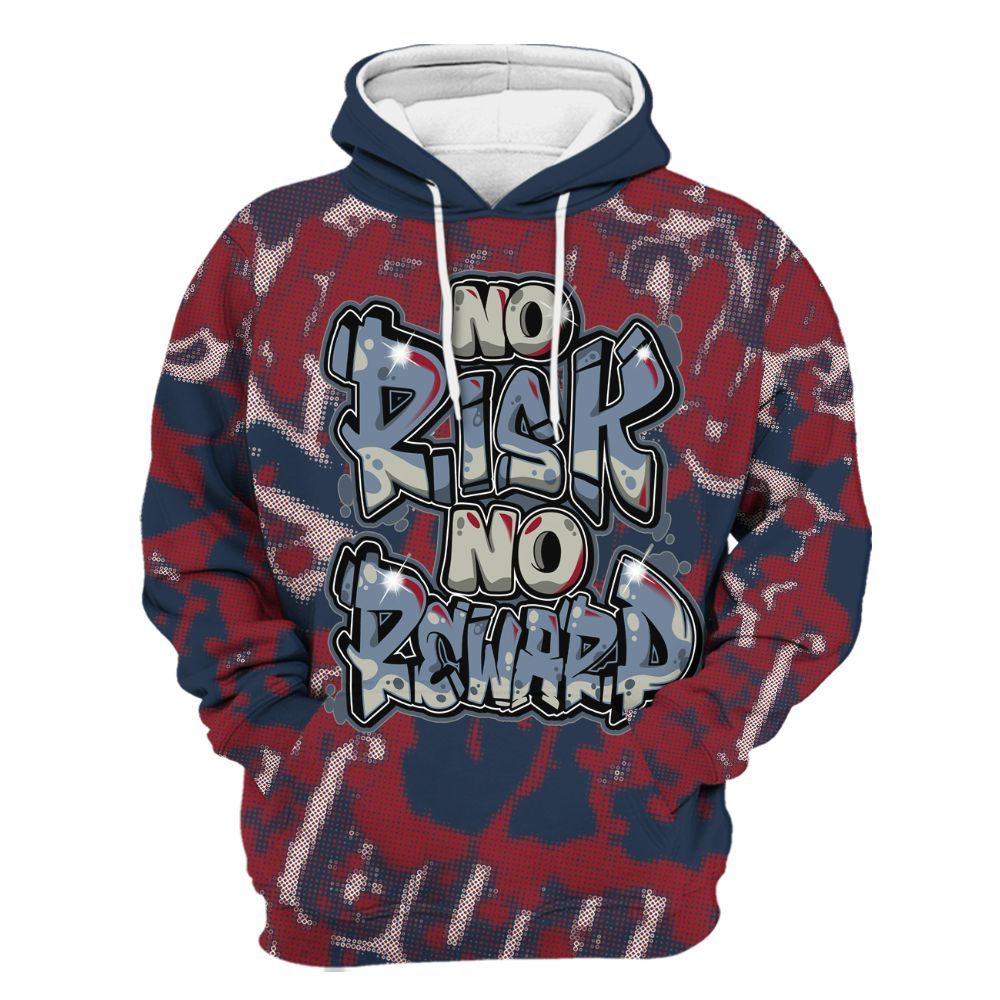 Hoodie To Match Navy Blue 2024 6s - No Risks No Reward Street All Over Print
