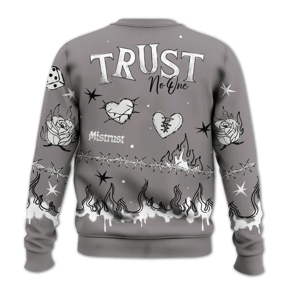 Sweatshirt To Match Cool Grey 11s - Trust No One Snake-Bite Doodle Crayon All Over Print