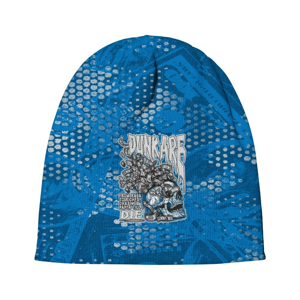 Beanie Hat To Match Industrial Blue 4s - From Rags To Riches Graphic