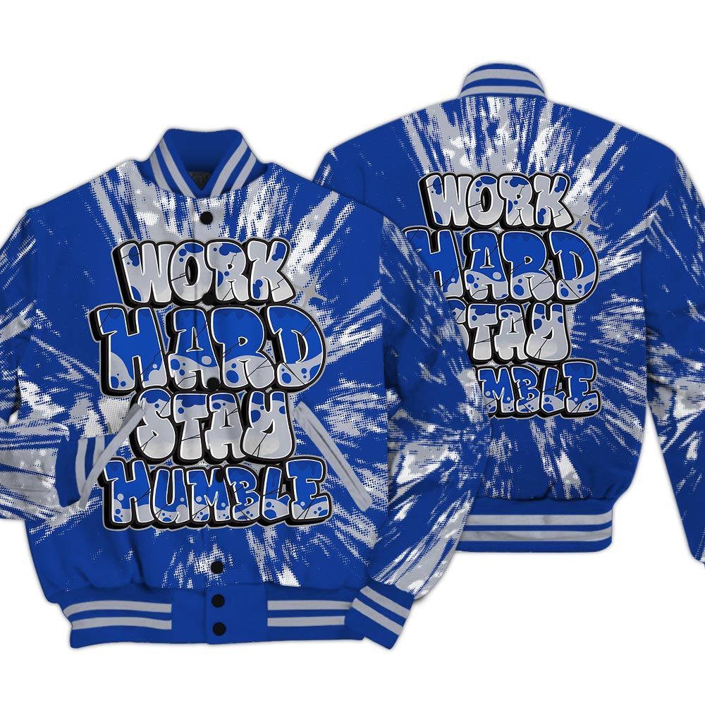Varsity Jacket To Match Air Foamposite One Royal - Working Hard And Humble Luxury Varsity Jacket Unisex