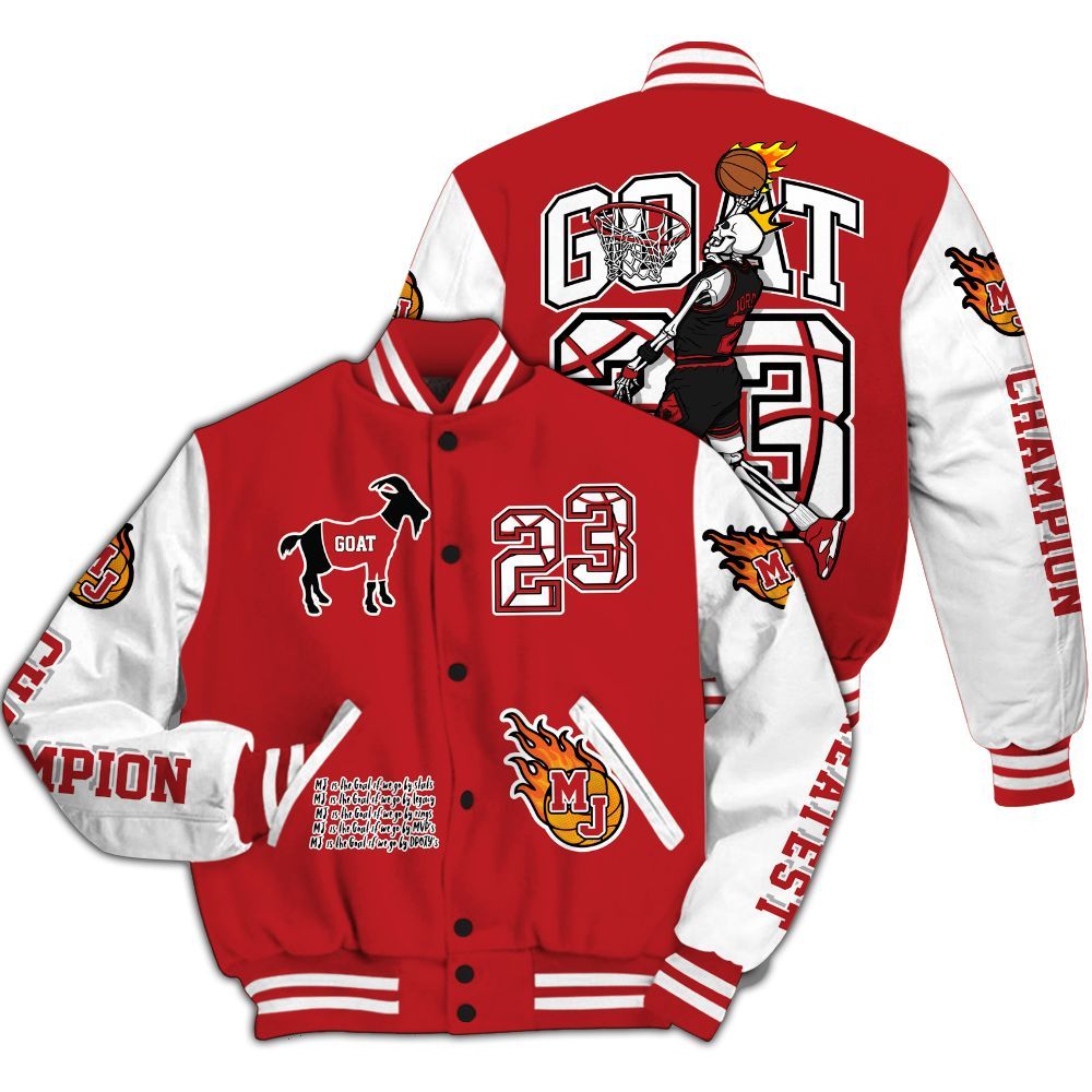 Varsity Jacket To Match Retro Cherry 12s - 23 G.0.A.T Jump Up Basketball All Over Print