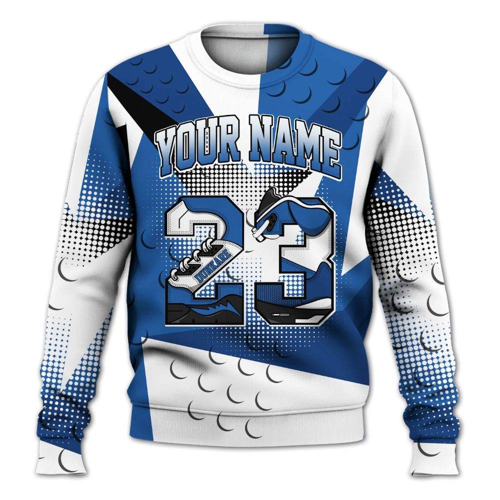Sweatshirt To Match Brave Blue 13s - Poly Custom Name Number 23 5s All Over Print