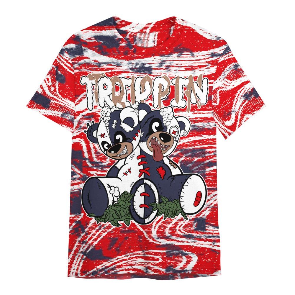 Shirt To Match Low OG Howard Bison 1s - Trippin Bear Blurry Graphic Shirt Unisex