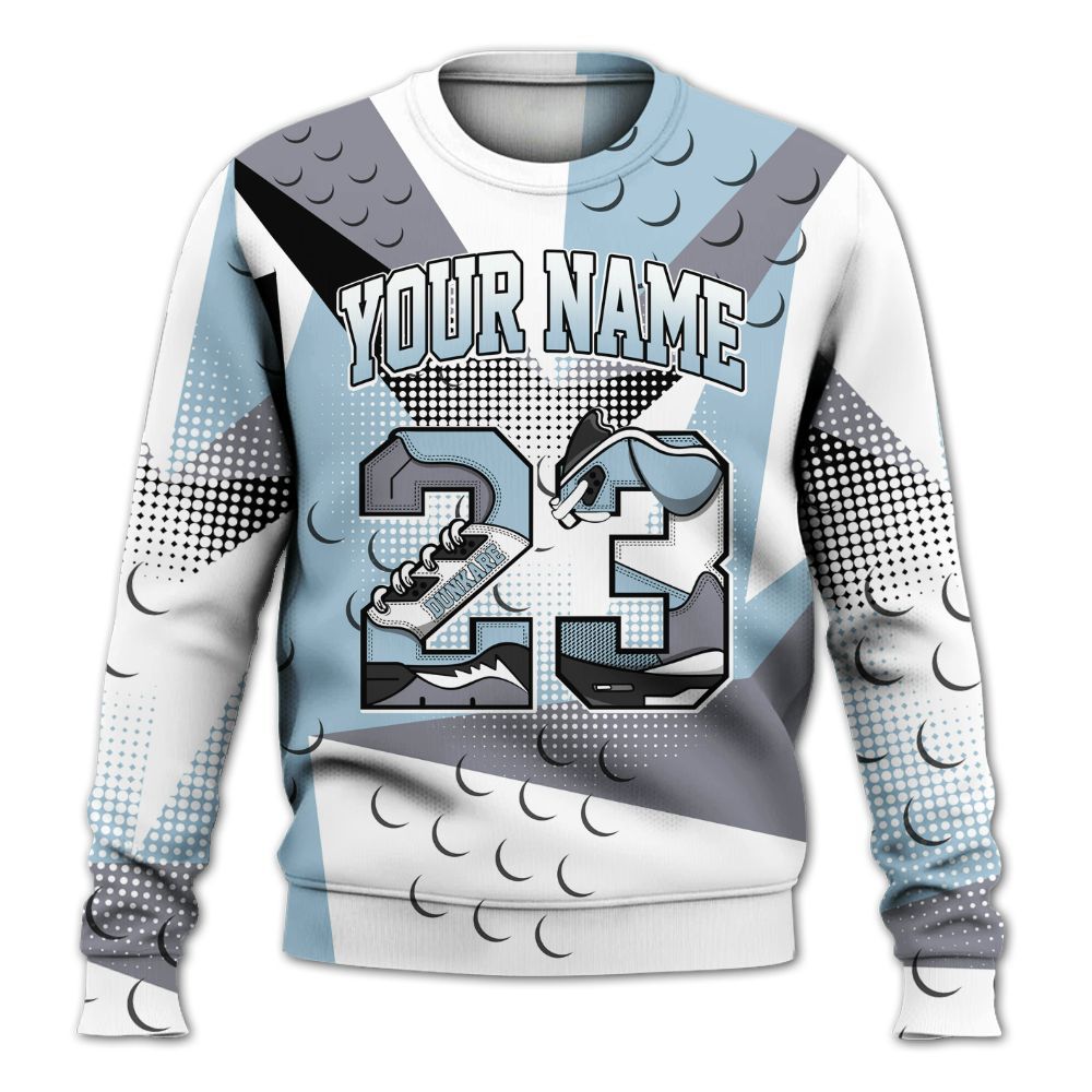 Sweatshirt To Match Chambray 7s - Poly Custom Name Number 23 5s All Over Print