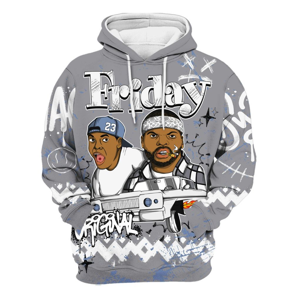 Hoodie To Match Cement Grey 11s - Friday Sneaker Crayon All Over Print
