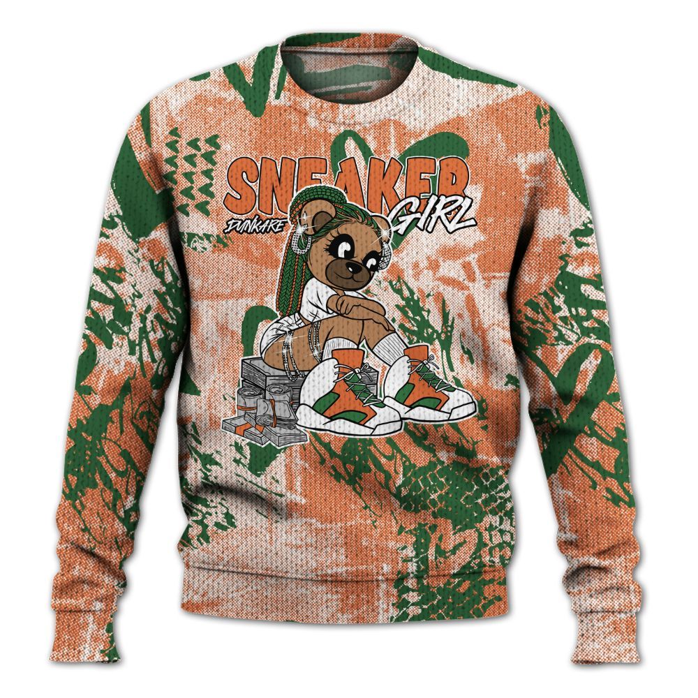 Knitted Sweater To Match Low Miami 5s - Sneaker Girl Bear Heart Grunge