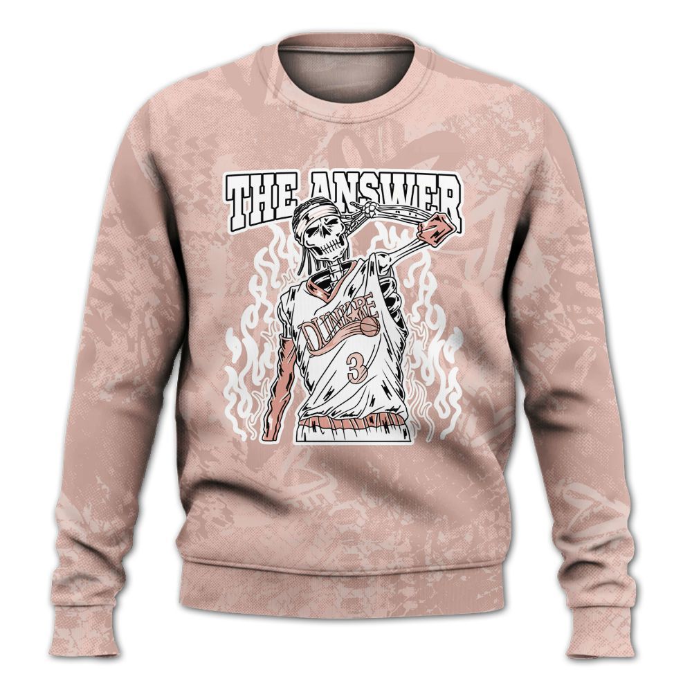 Sweatshirt To Match Low Legend Pink 11s - Allen Answer Skeleton Heart All Over Print