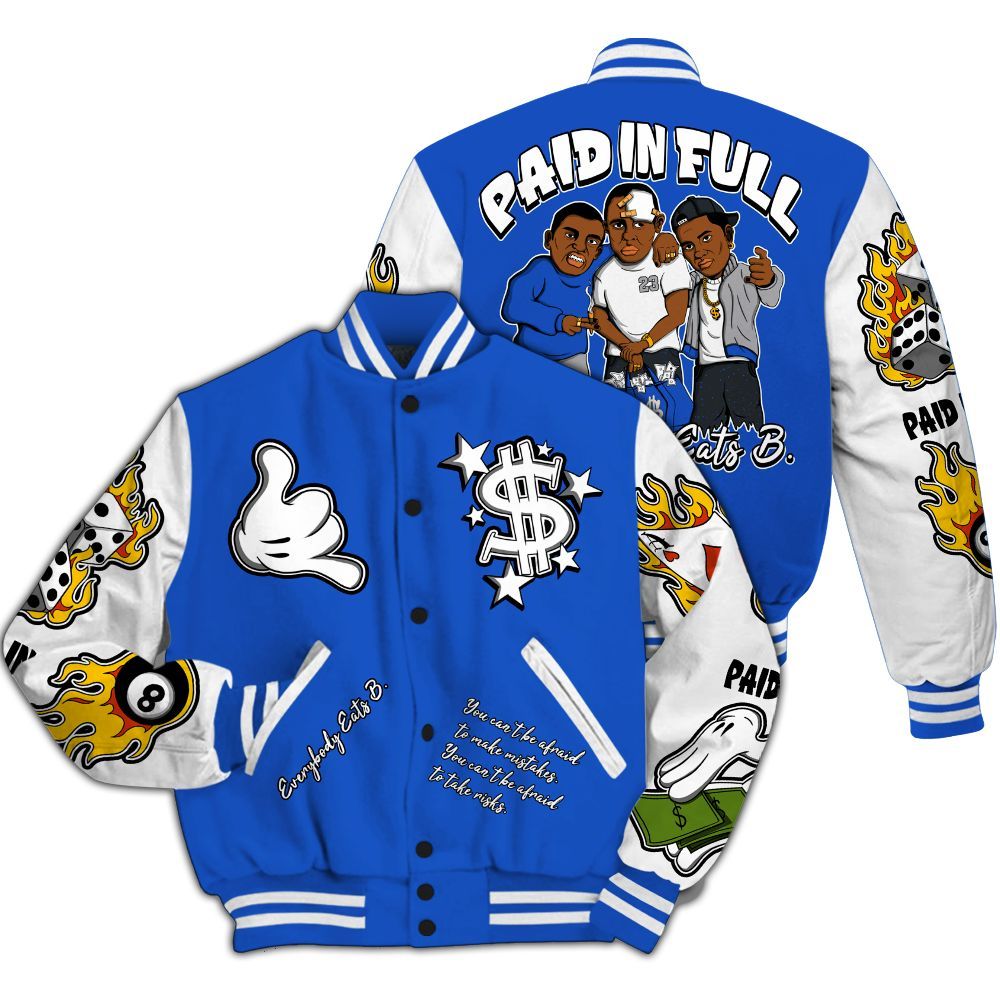 Varsity Jacket To Match Retro Stealth 5s - Everybody Paid In Full Graphic All Over Print