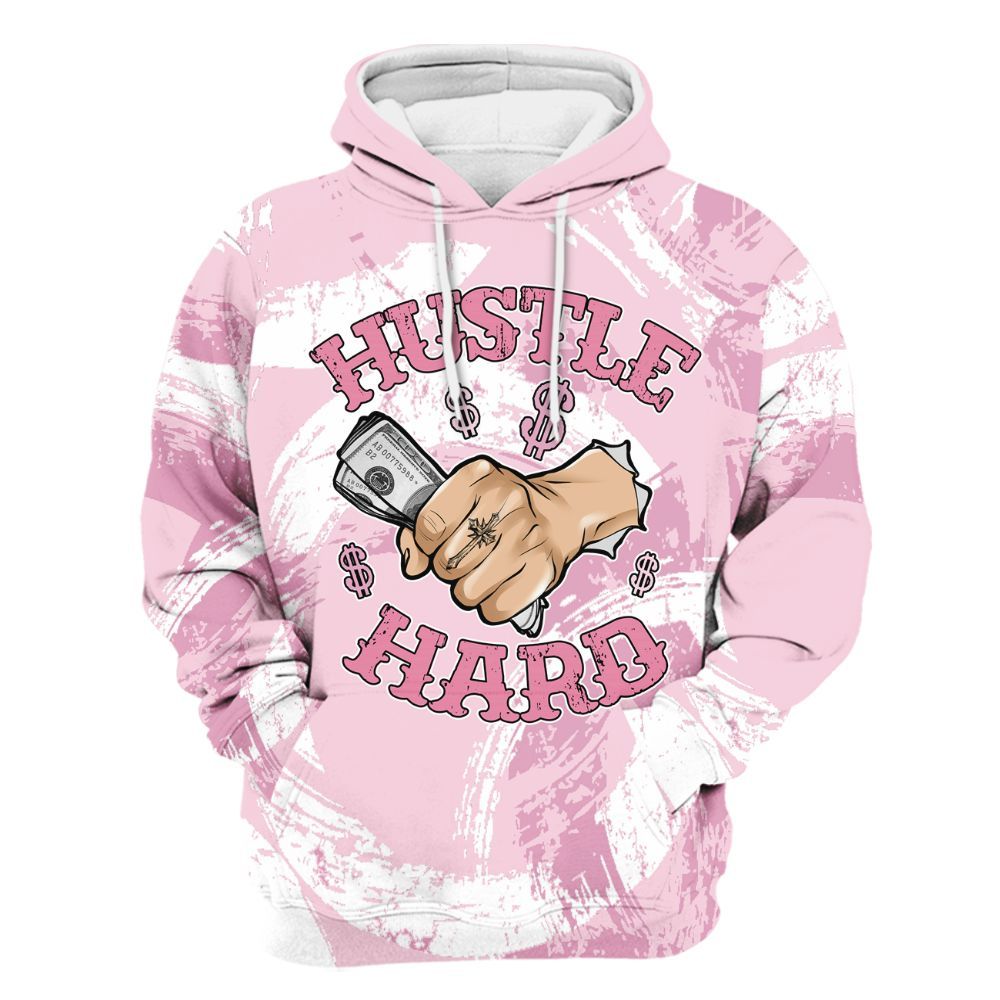 Hoodie To Match Orchid 4s - Hustles Hard! Splash All Over Print