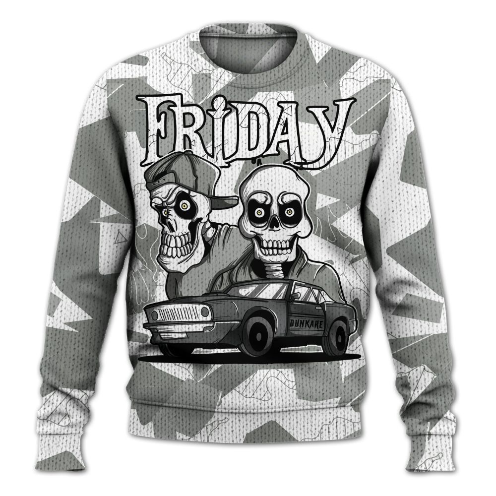 Knitted Sweater To Match Paris Cement Grey 4s - Friday Funny Retro