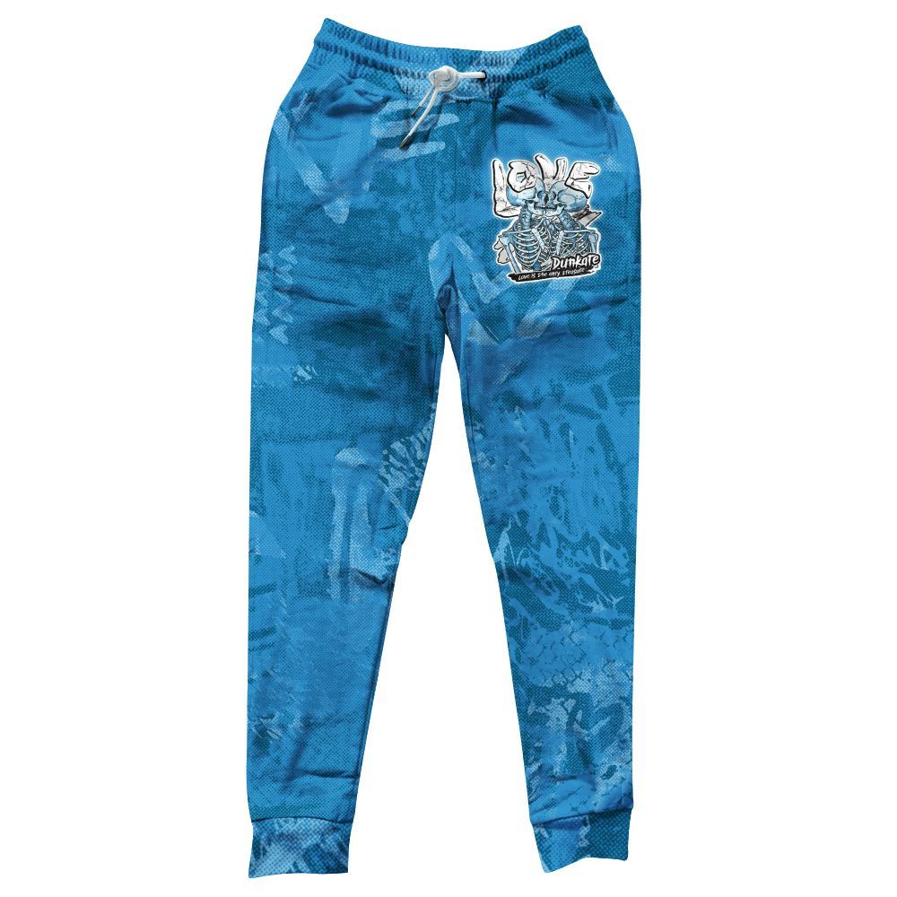 Sweatpant To Match Powder Blue 9s - Skull Love All Over Print
