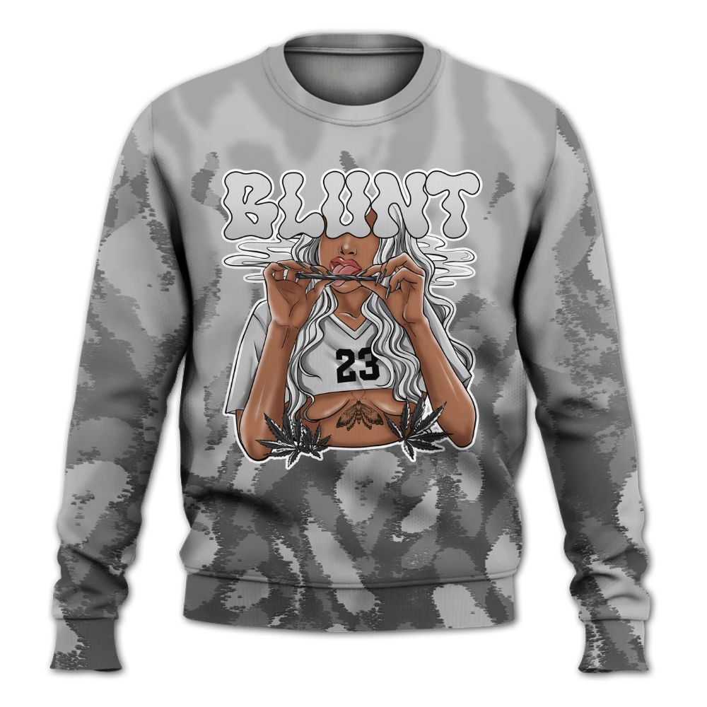 Sweatshirt To Match Black Wolf Grey 12s - Bluntz Burnz All Over Print