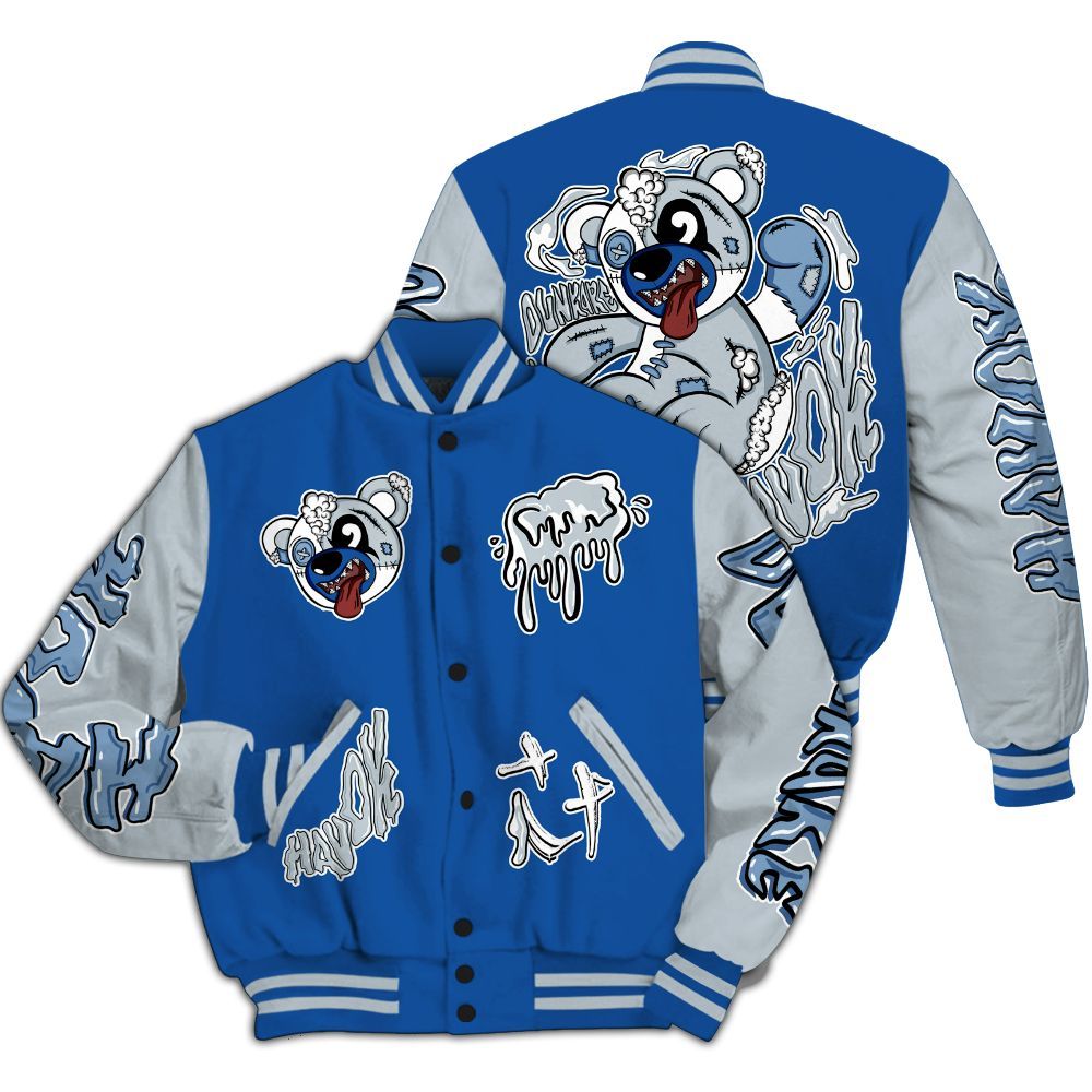 Varsity Jacket To Match Low Space Royal 11s - Havok Bear All Over Print