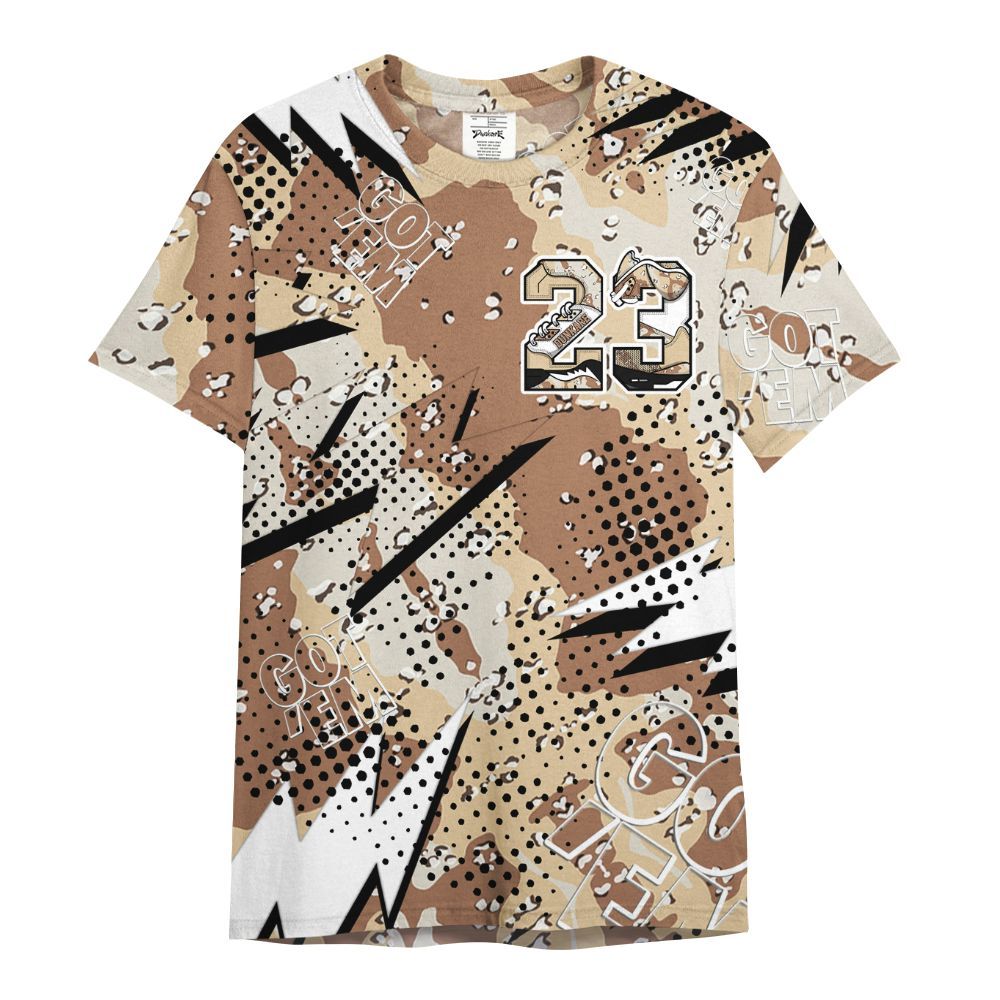 Shirt To Match Desert Camo 3s - Custom Name Number 23 5s All Over Print
