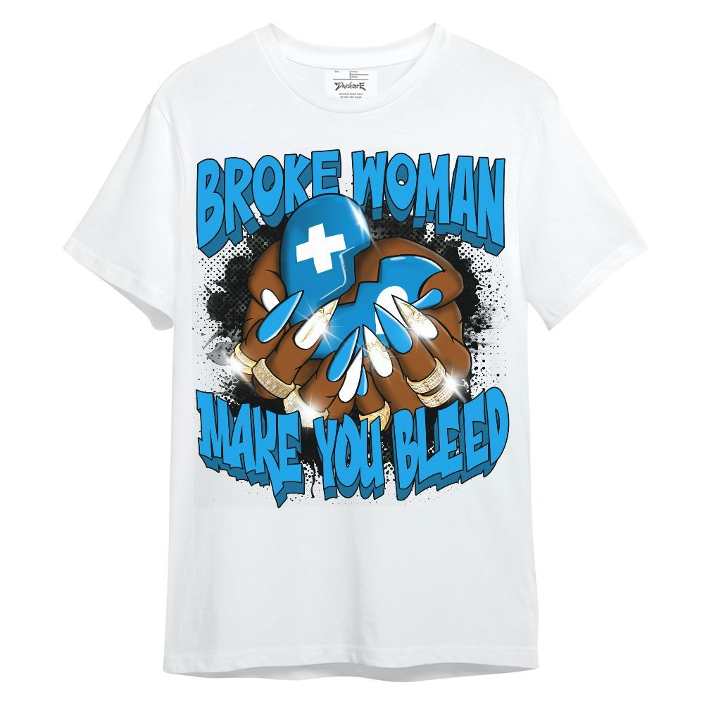 Shirt To Match Black University Blue 2022 13s - Broke Woman Heart Retro Unisex Shirt