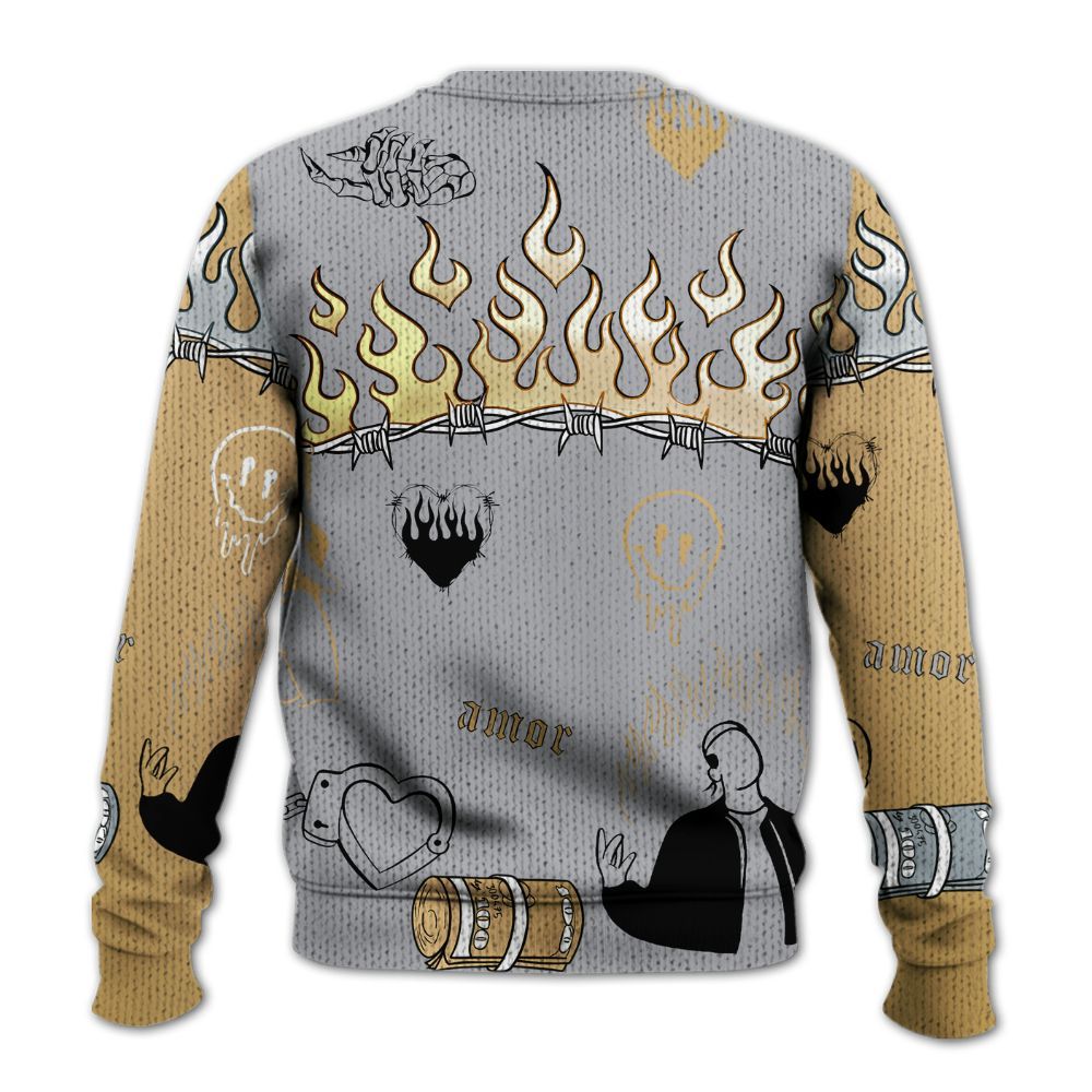 Sweater To Match Retro High OG Cool Grey 1s - Snake Trust No One Graphic