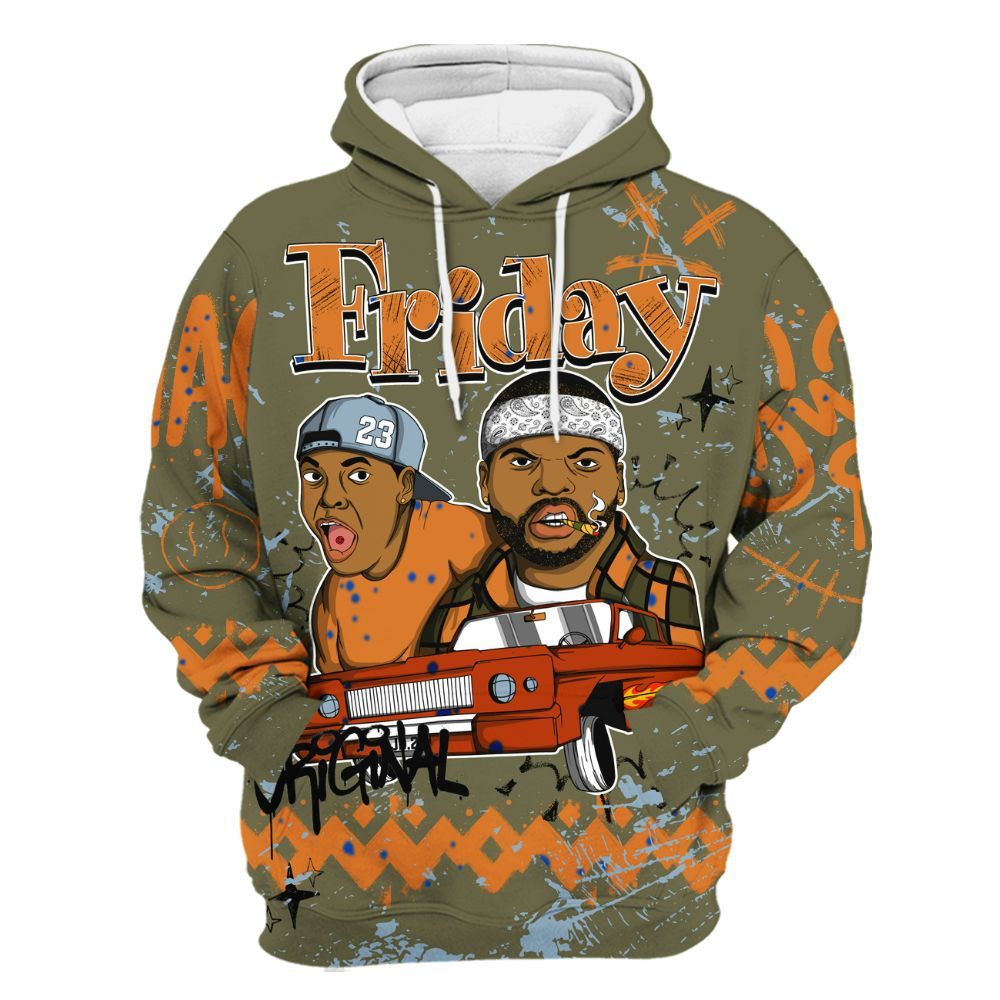 Hoodie To Match Olive 5s - Friday Sneaker Crayon All Over Print