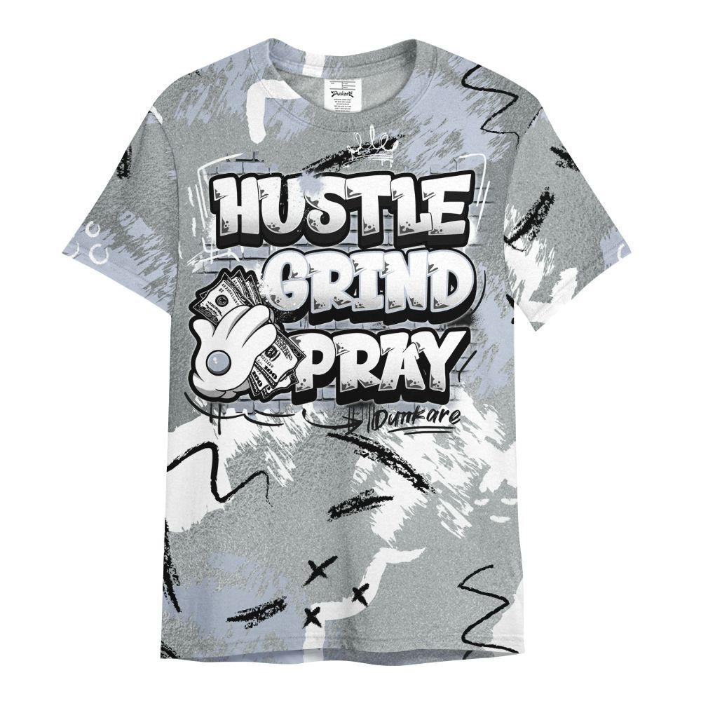 Shirt To Match White Metallic 2026 5s - Hustle Grind Pray Graphic Street Style All Over Print