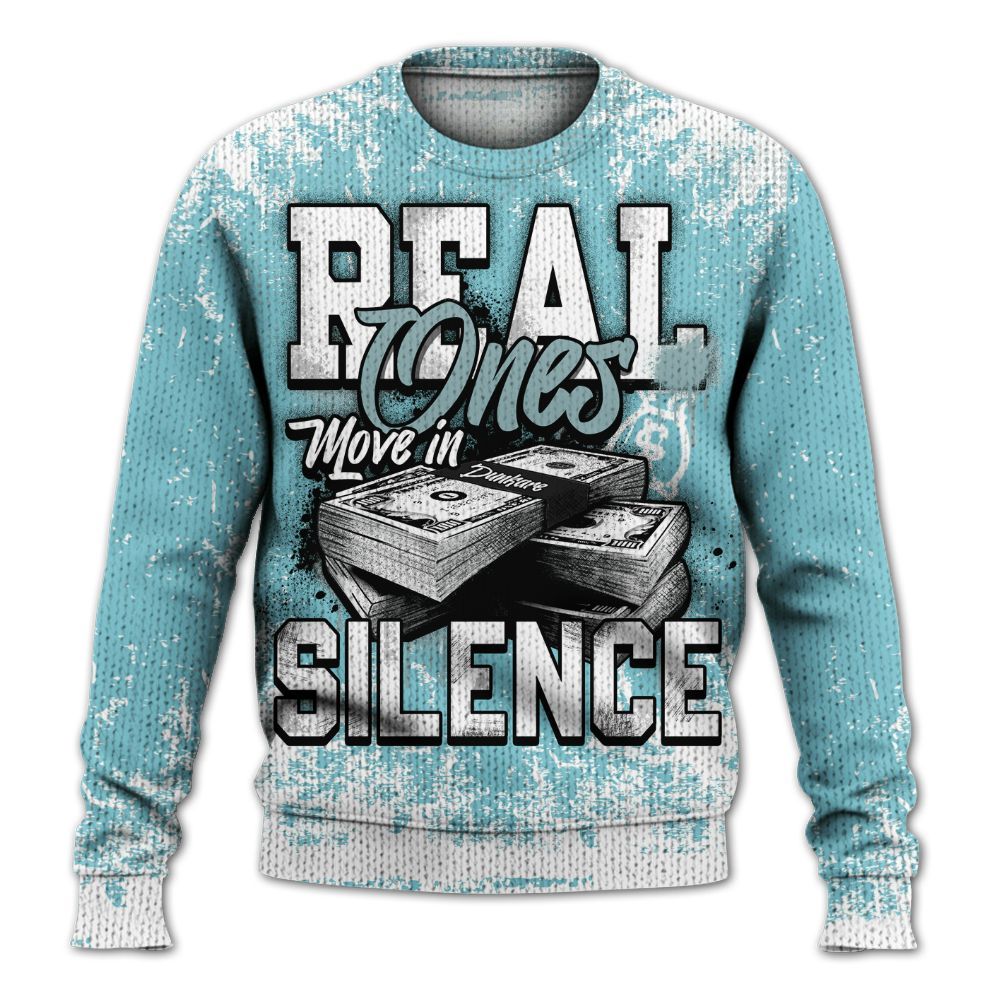 Knitted Sweater To Match Low Legend Blue 11s - Move In Silence Money Street Retro