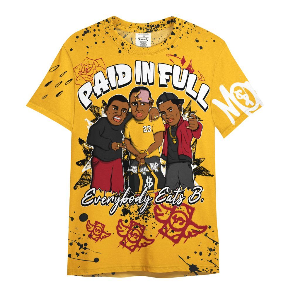 Shirt To Match White Taxi 12s Shirt, Everybody Paid In Full Crayon All Over Print