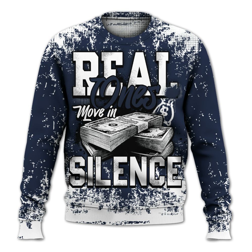 Sweatshirt To Match Dunk Low White Midnight Navy - Move In Silence Money Street Retro All Over Print