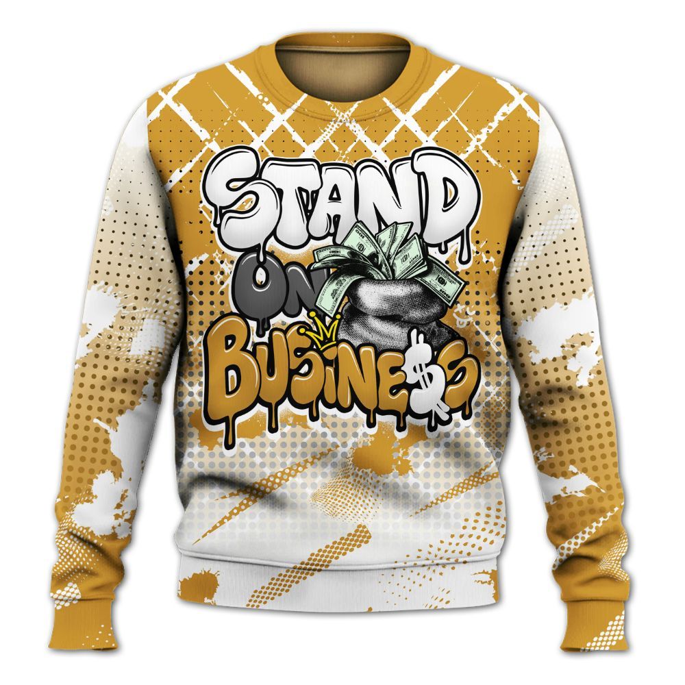 Sweatshirt To Match Dunk Low Wheat Pale Ivory - Halftone Stand Business Dripping All Over Print