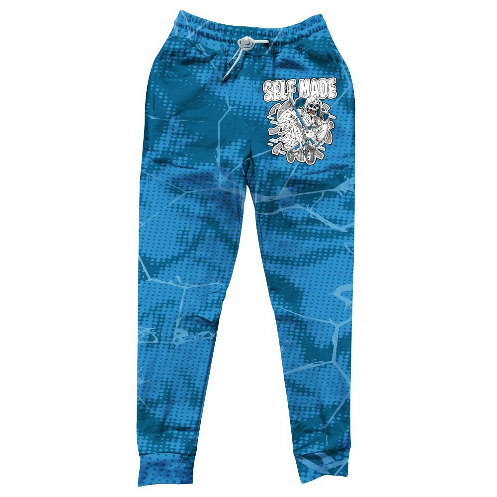 Sweatpant To Match Powder Blue 9s - Self Made Skeleton Crack All Over Print