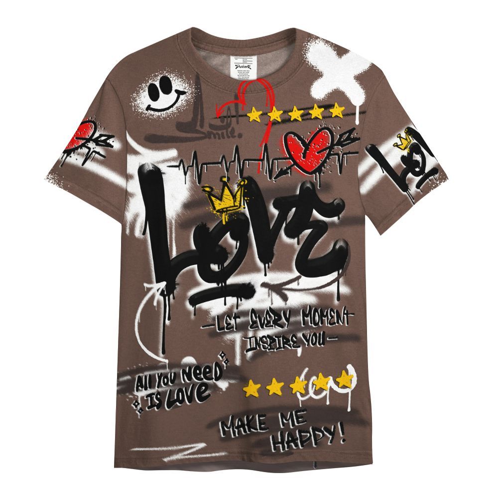 Shirt To Match Air Force 1 Low Escape - Happy Love Beats Graffiti Streetwear All Over Print
