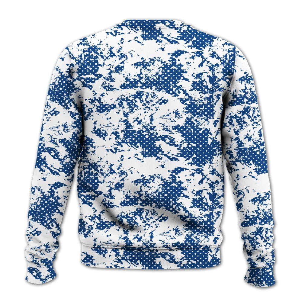 Sweatshirt To Match Air Ship Royal Blue - Show Me The Money Retro All Over Print