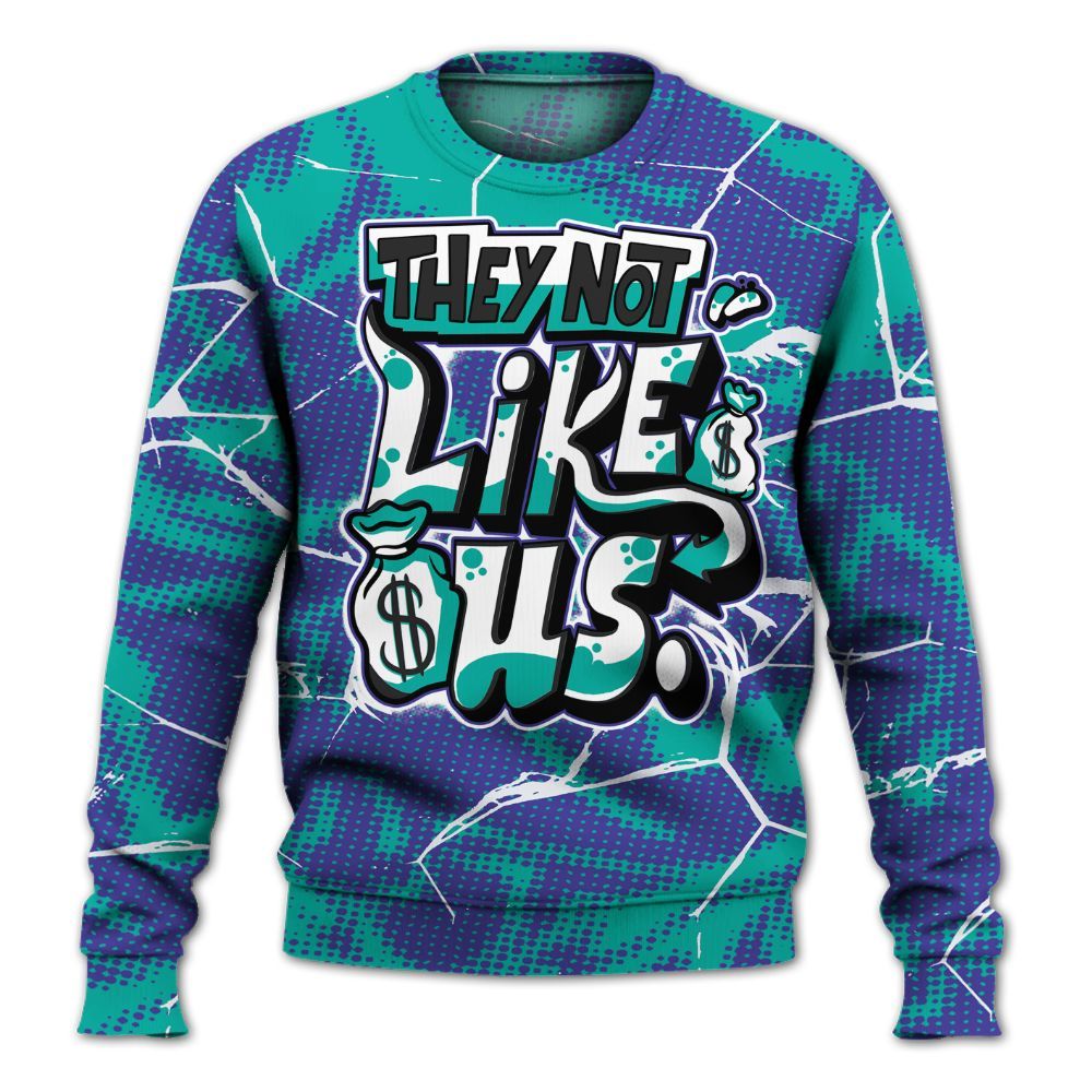 Sweatshirt To Match Retro Grape 5s - Dislike Us Crack All Over Print