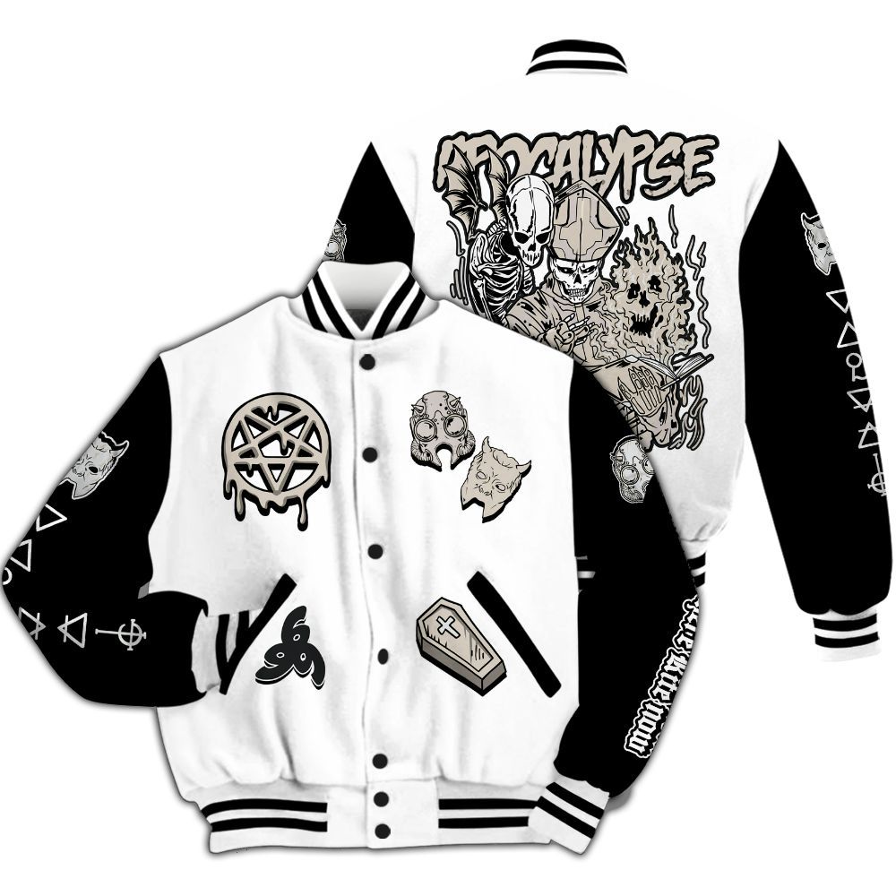 Varsity Jacket To Match Retro Reverse Metallic 5s - Apocalypse Skeleton All Over Print