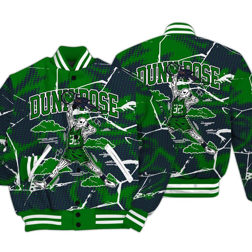 Varsity Jacket To Match Midnight Navy 13s - Pose Skeleton Crack Varsity Jacket Unisex