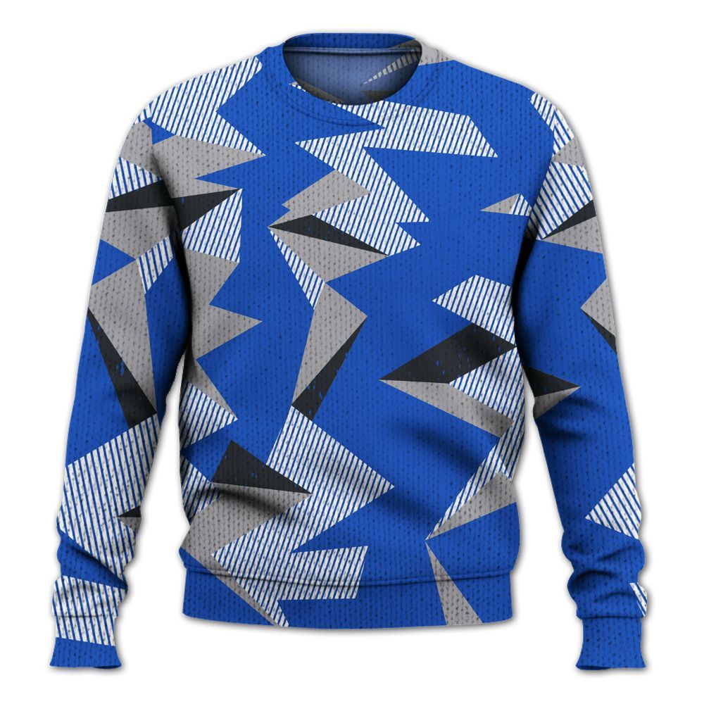 Knitted Sweater To Match Retro Stealth 5s - Geometric Camouflage Pattern
