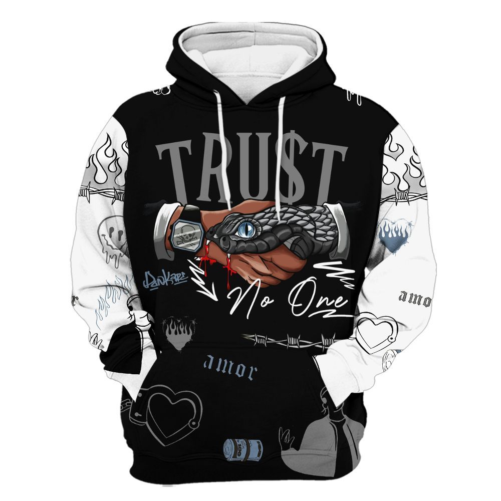 Hoodie To Match Black Chrome 6s - Snake Trust No One All Over Print