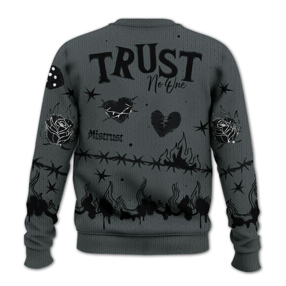 Knitted Sweater To Match Black RM Nigel Sylvester 4s - Trust No One Snake-Bite Doodle Crayon