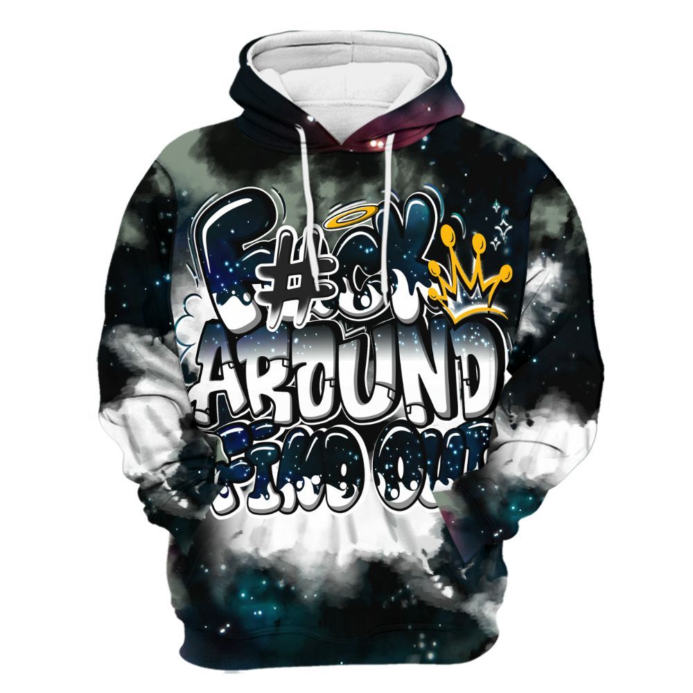 Hoodie To Match Air Foamposite One Galaxy - Tie Dye FK Around Find Out All Over Print